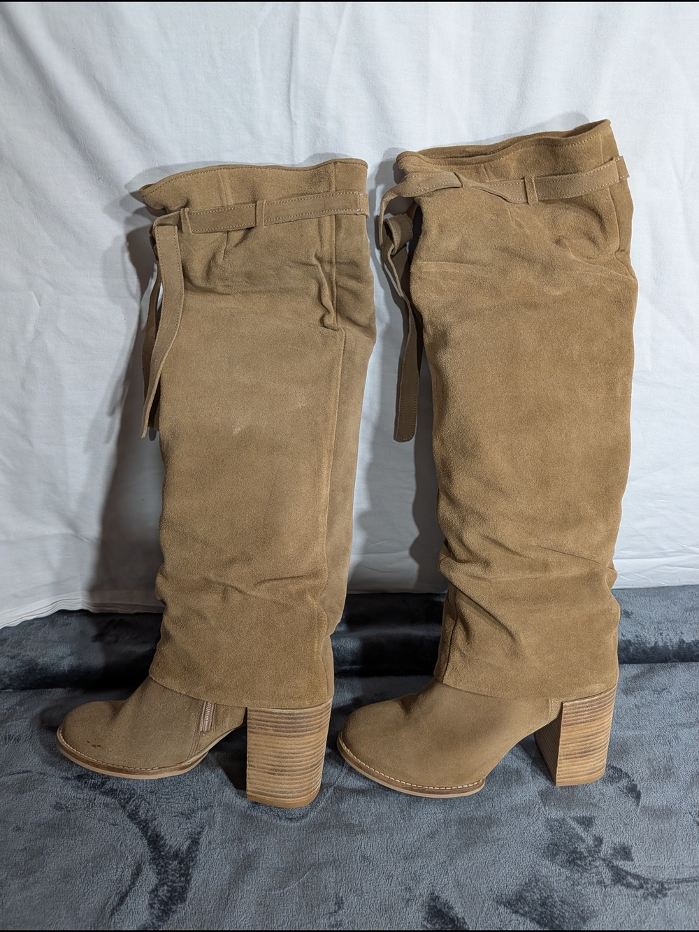 Free People Over-the-Knee Suede Boots in Tan - Picture 3 of 8
